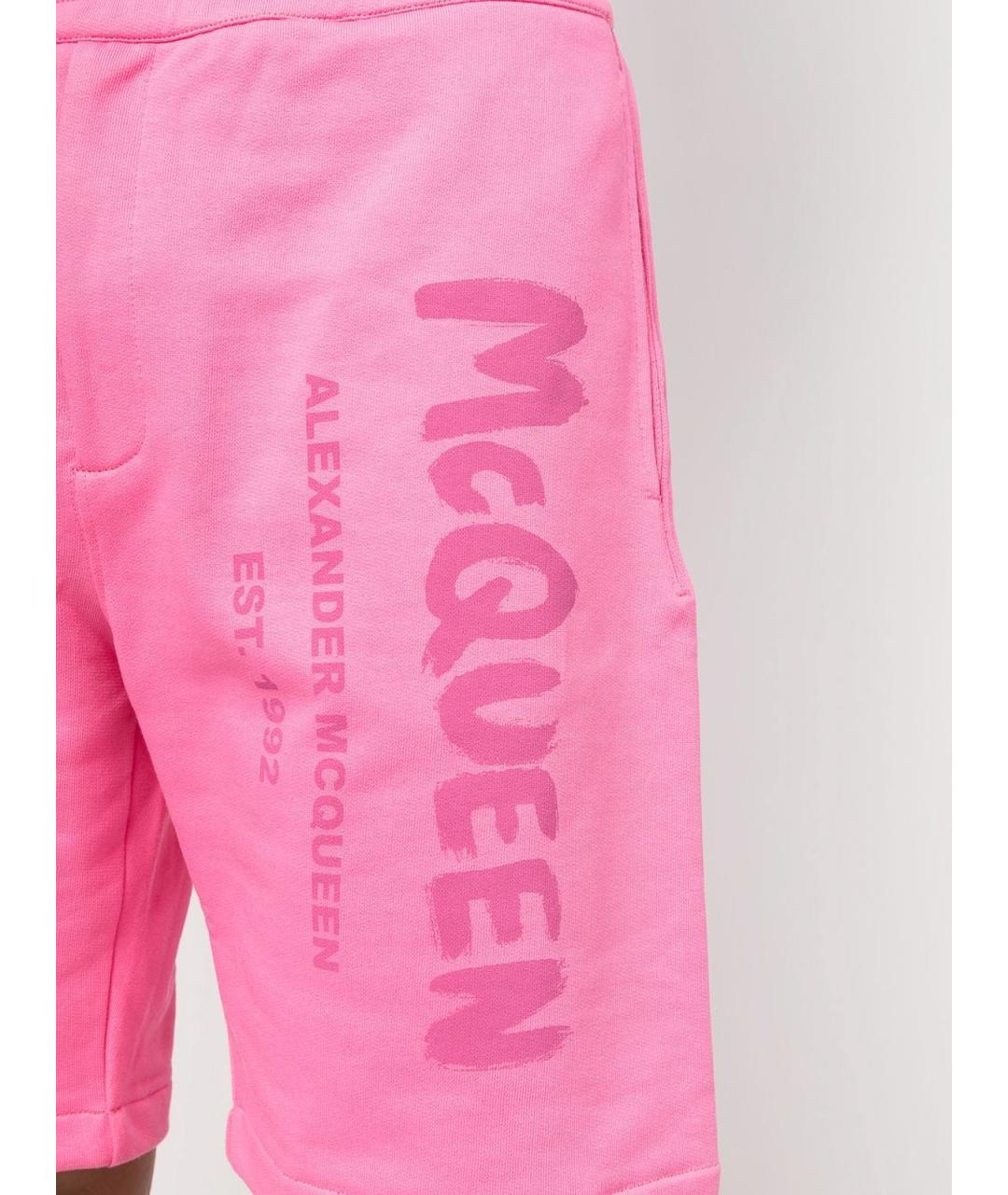 ALEXANDER MCQUEEN Розовые хлопковые шорты, фото 5
