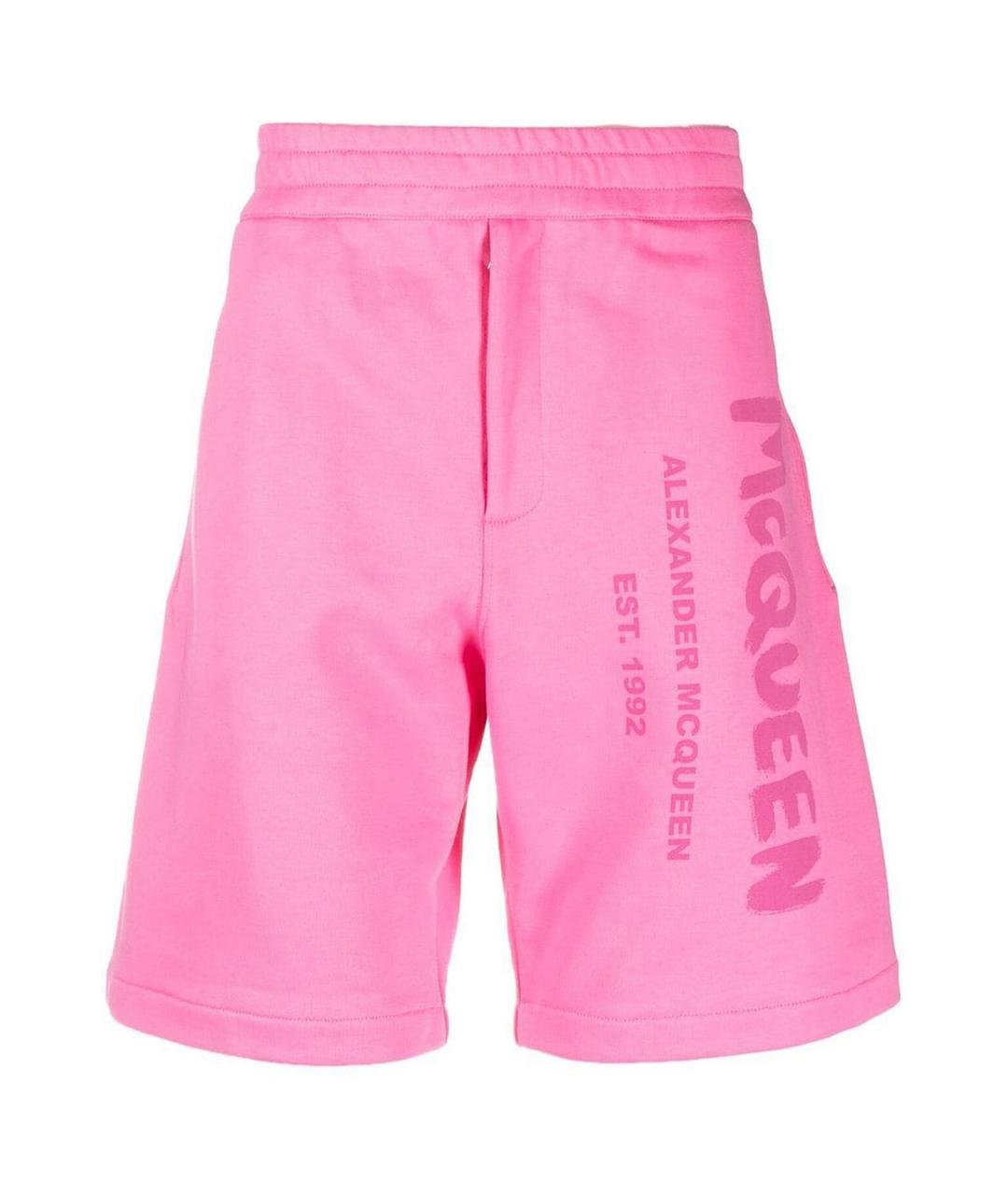 ALEXANDER MCQUEEN Розовые хлопковые шорты, фото 1