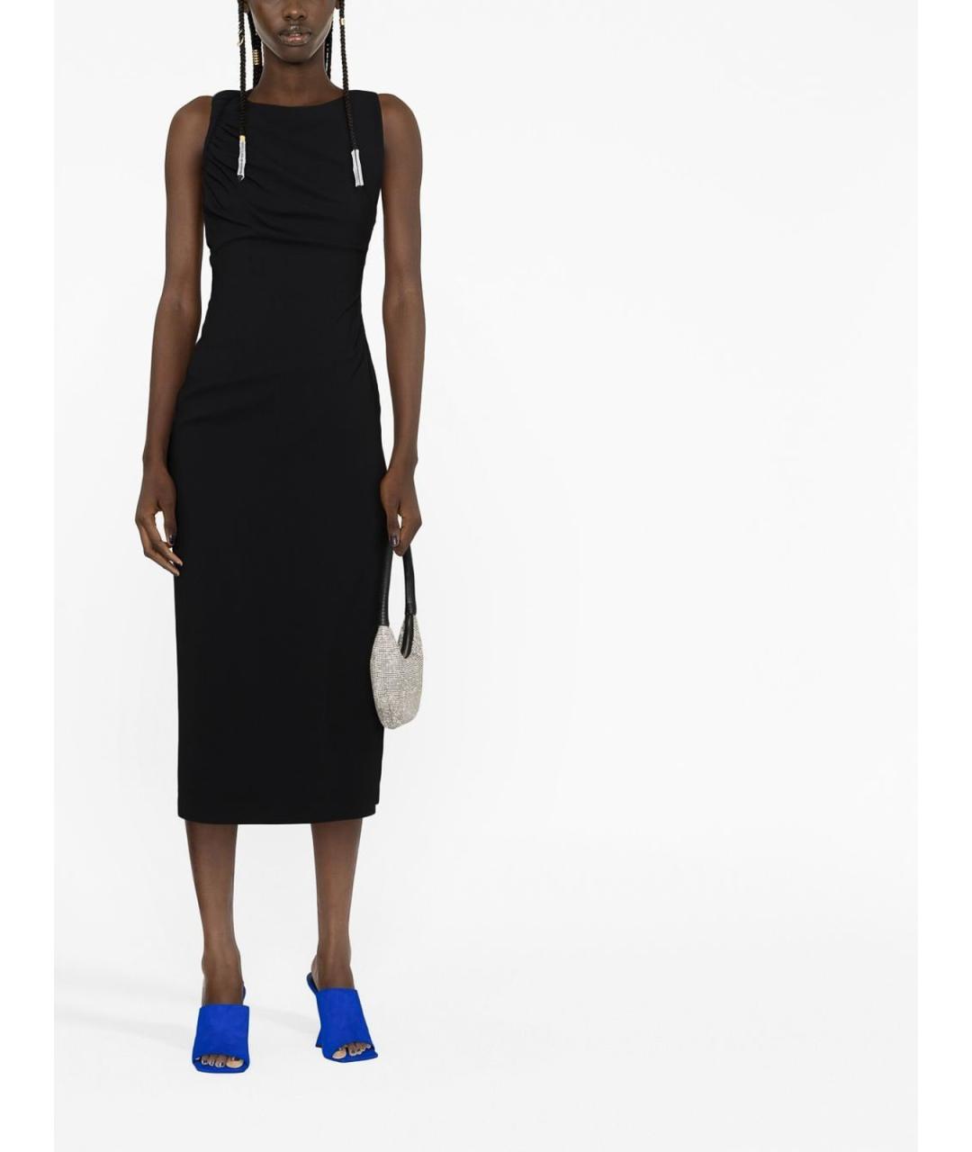 VERSACE Черное вискозное коктейльное платье, фото 3