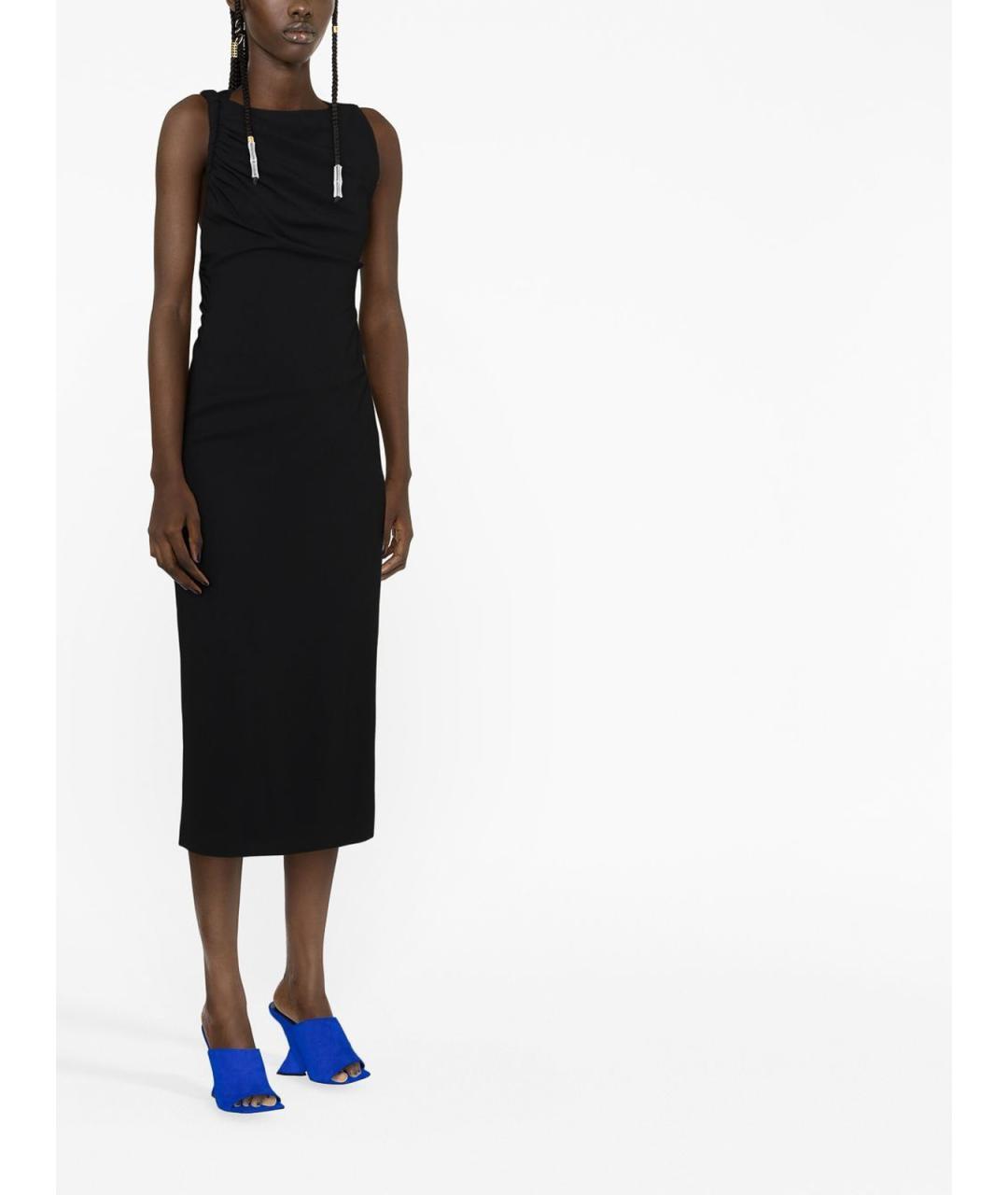VERSACE Черное вискозное коктейльное платье, фото 2