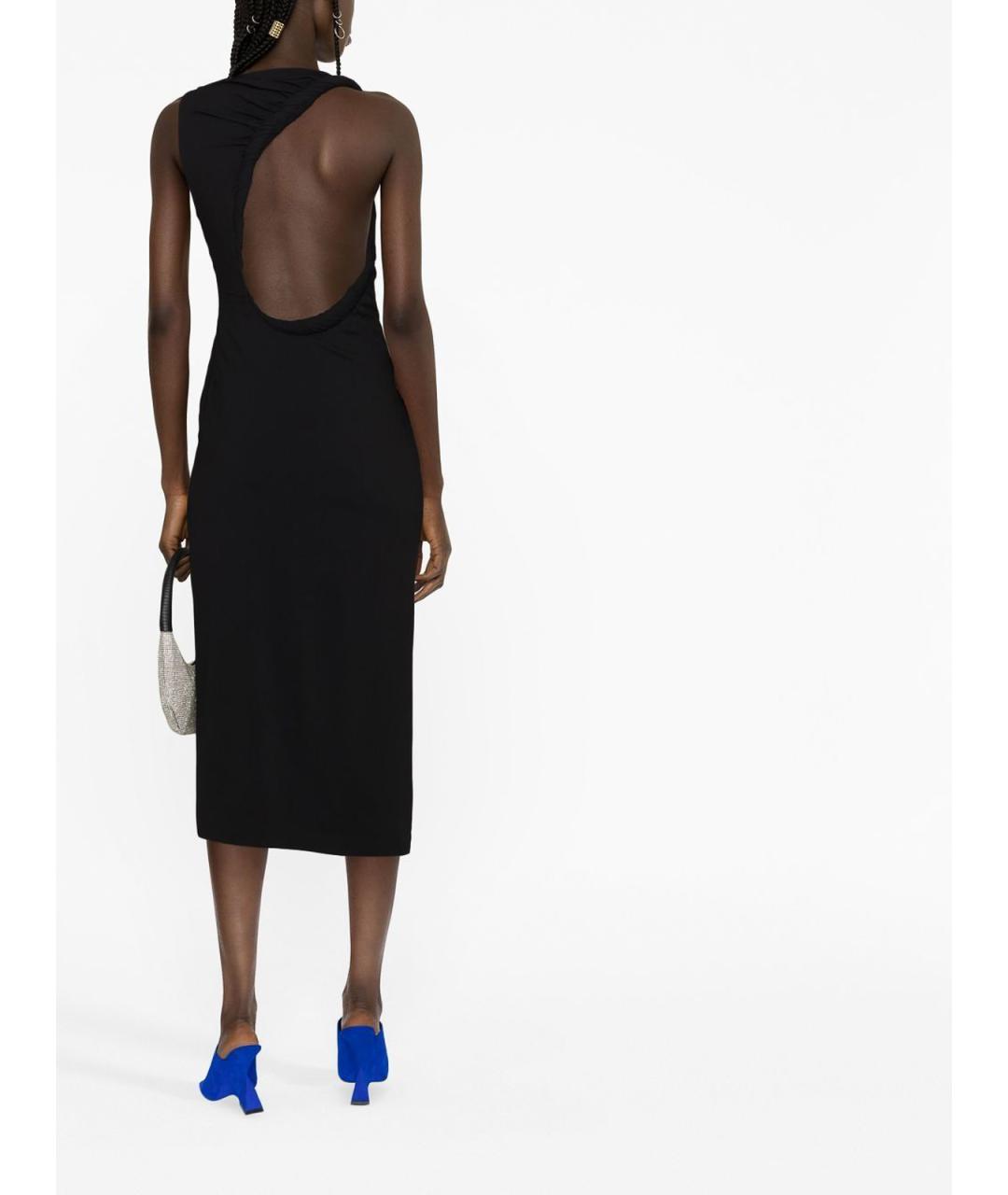 VERSACE Черное вискозное коктейльное платье, фото 4