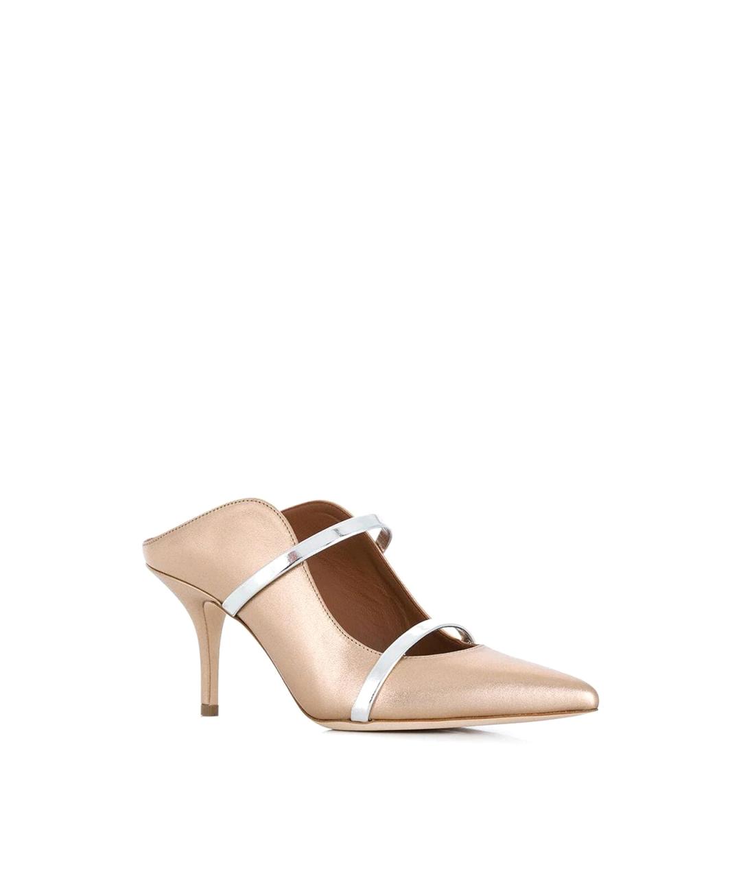 MALONE SOULIERS Золотые кожаные мюли, фото 2