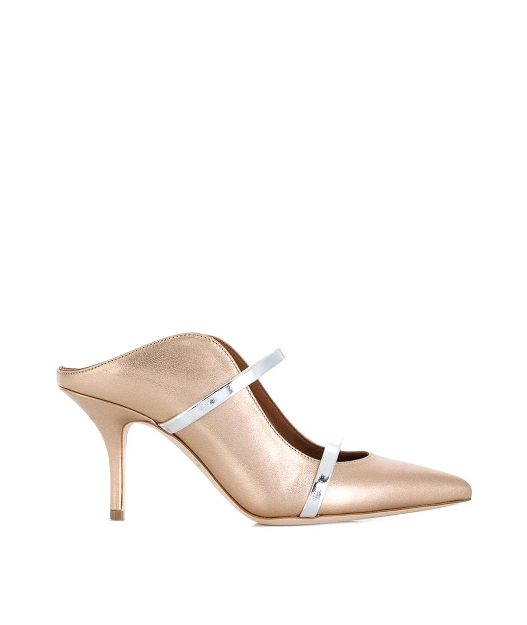 MALONE SOULIERS Золотые кожаные мюли, фото 1
