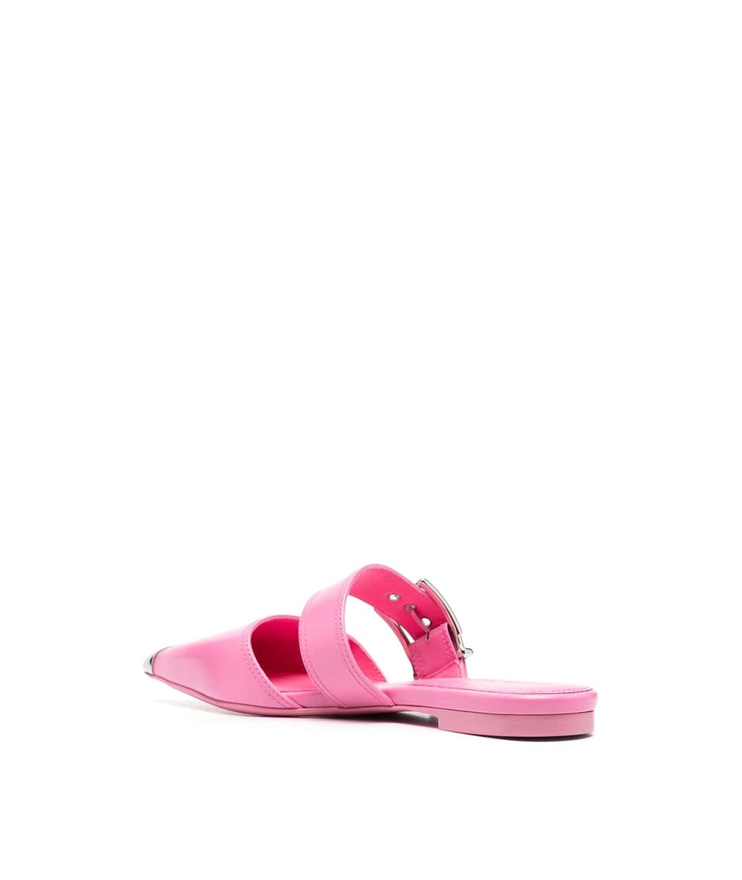 ALEXANDER MCQUEEN Розовые кожаные мюли, фото 3