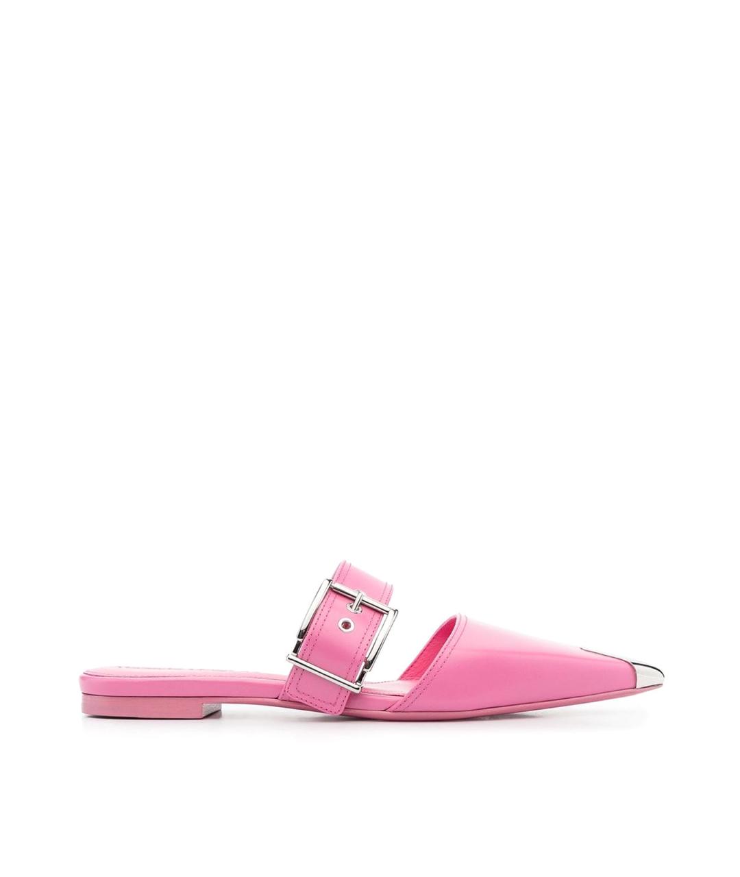 ALEXANDER MCQUEEN Розовые кожаные мюли, фото 1