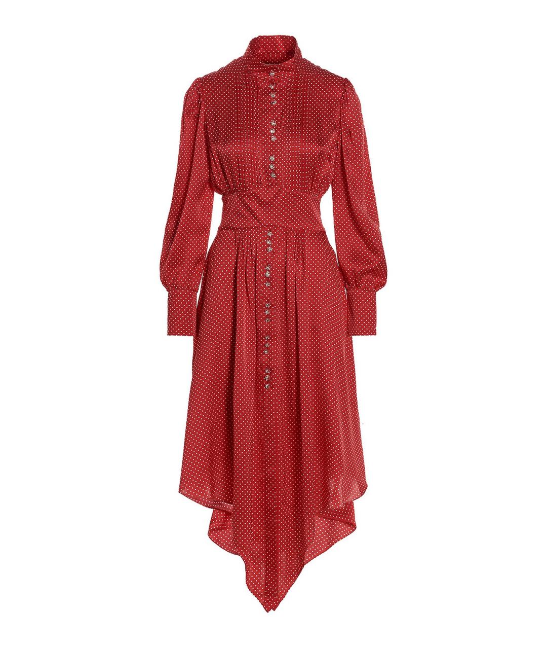 ALEXANDRE VAUTHIER Красное шелковое платье, фото 1
