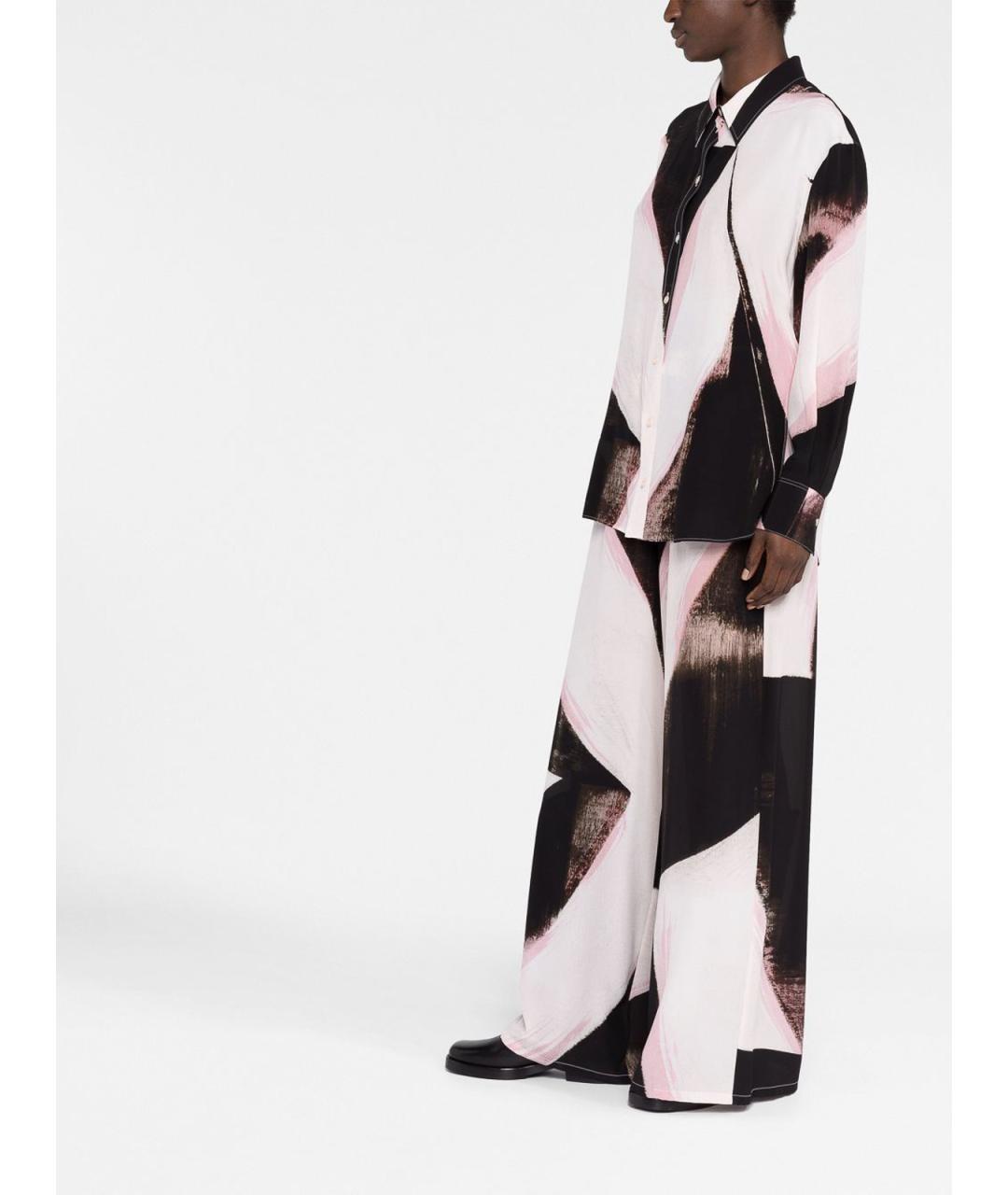 ALEXANDER MCQUEEN Мульти шелковые брюки широкие, фото 4