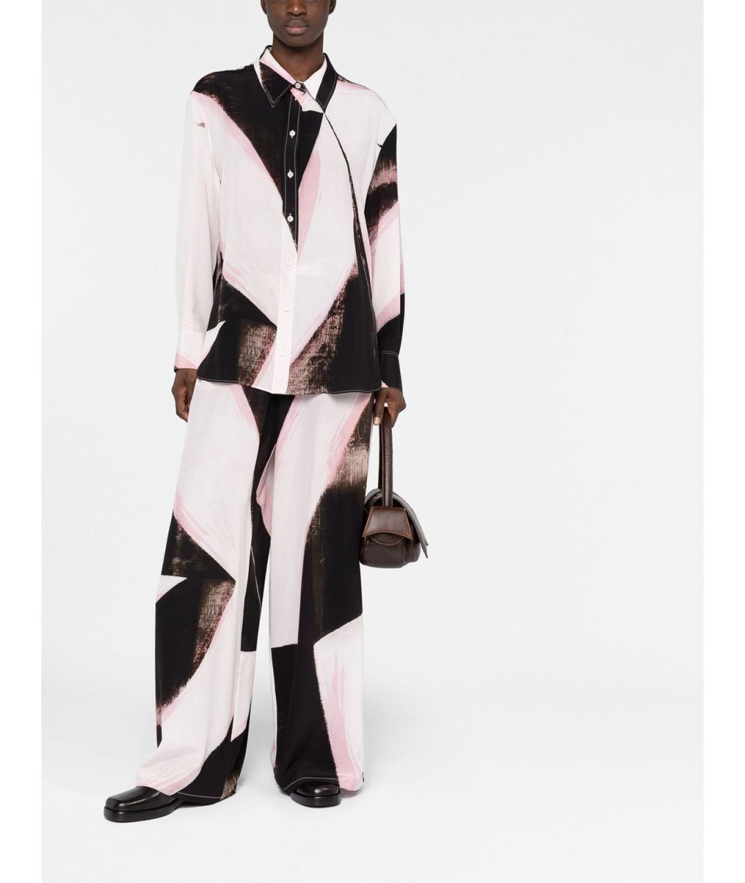 ALEXANDER MCQUEEN Мульти шелковые брюки широкие, фото 2