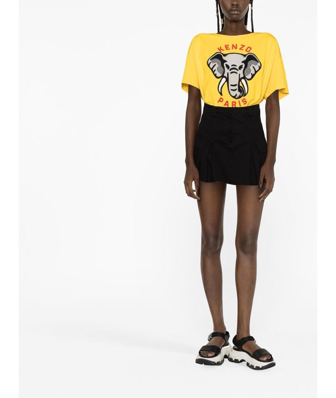 KENZO Желтая хлопковая футболка, фото 2