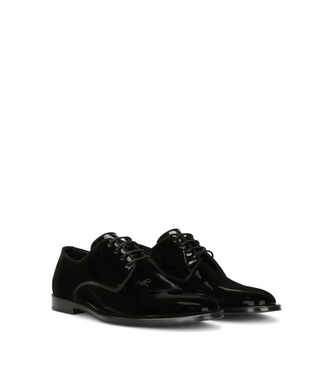 DOLCE&GABBANA Черные кожаные туфли, фото 2