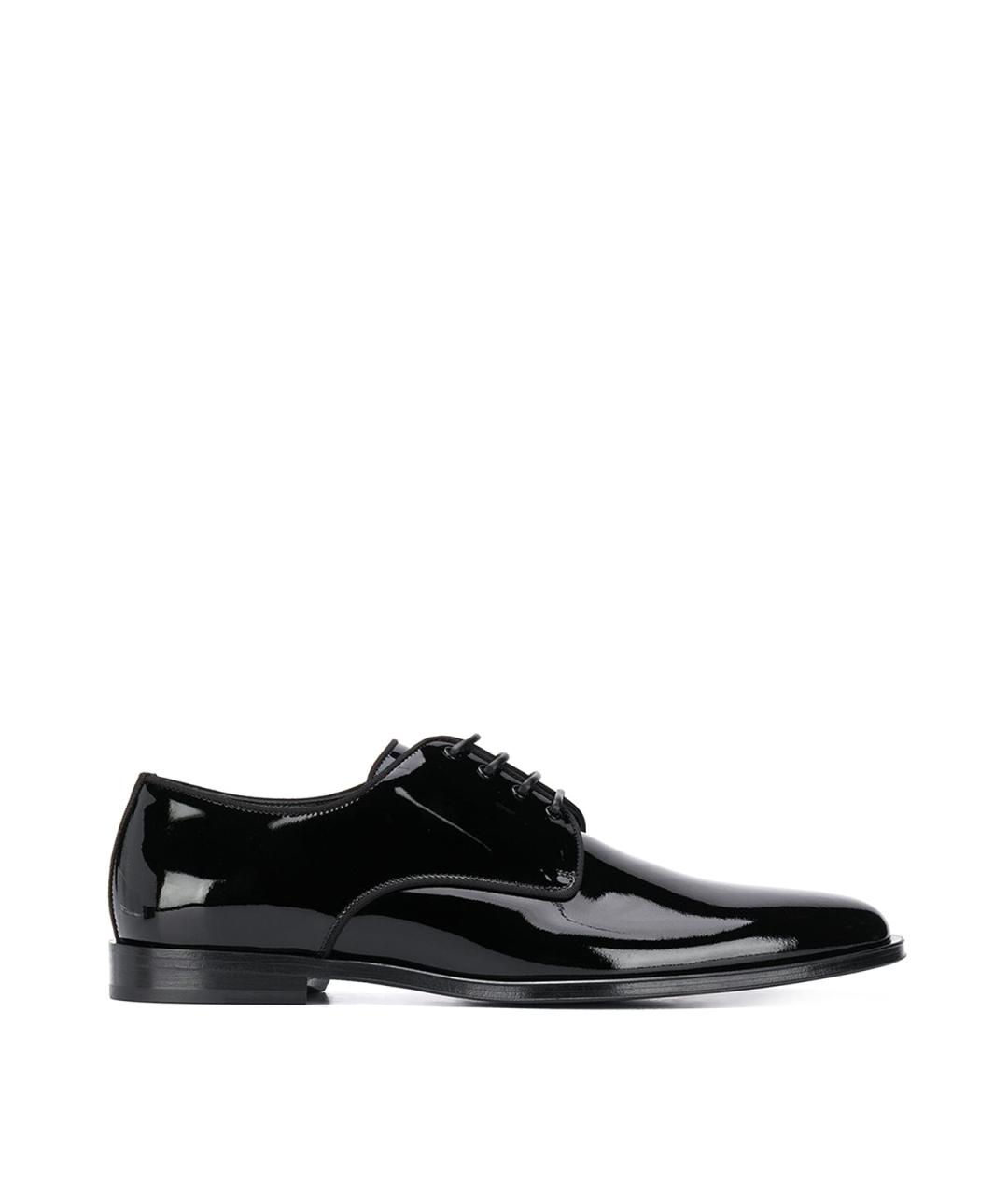 DOLCE&GABBANA Черные кожаные туфли, фото 1
