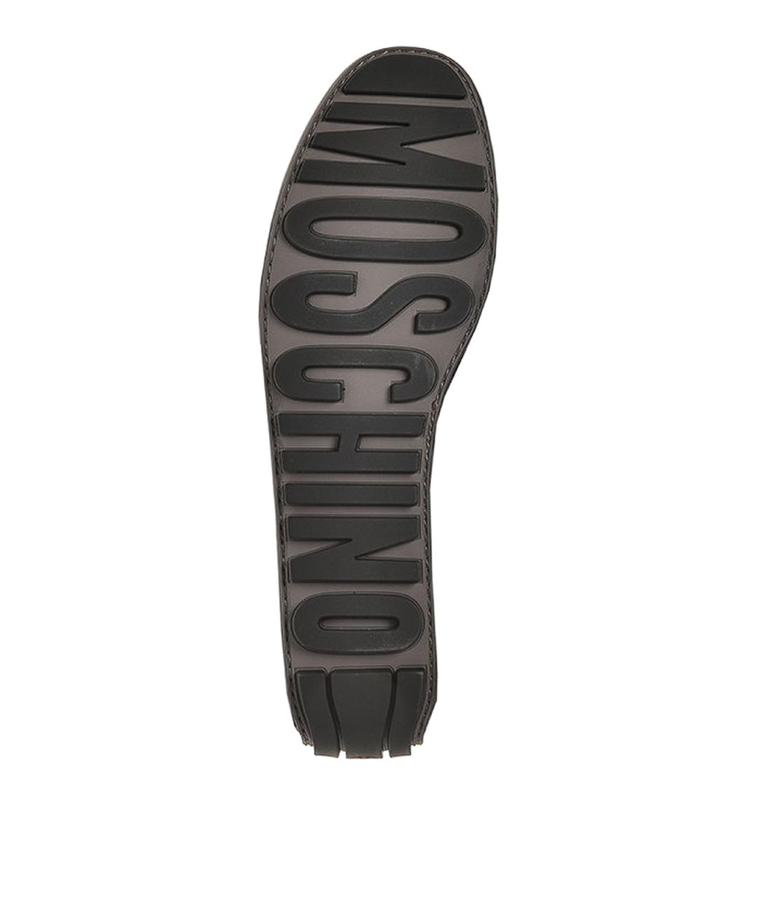 MOSCHINO Черные кожаные лоферы, фото 3