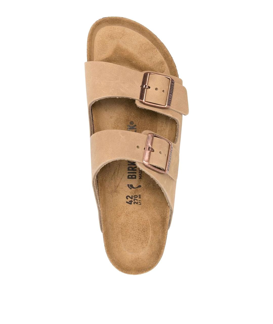 BIRKENSTOCK Бежевые кожаные сандалии, фото 4
