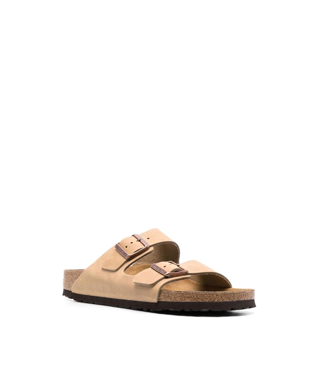 BIRKENSTOCK Бежевые кожаные сандалии, фото 2