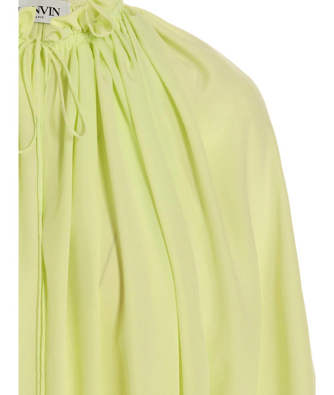 LANVIN Желтая шелковая блузы, фото 3