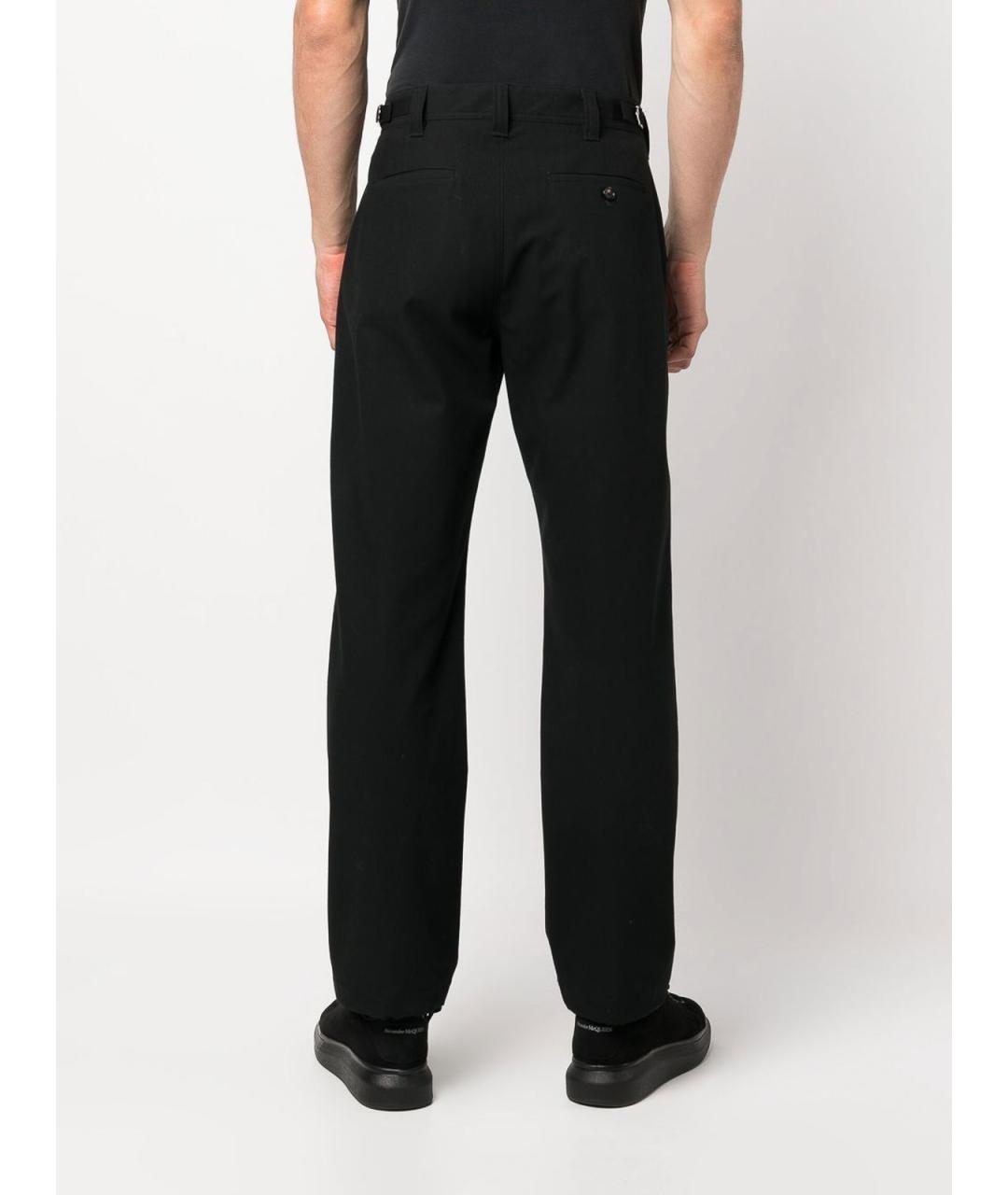 ALEXANDER MCQUEEN Черные хлопковые повседневные брюки, фото 4