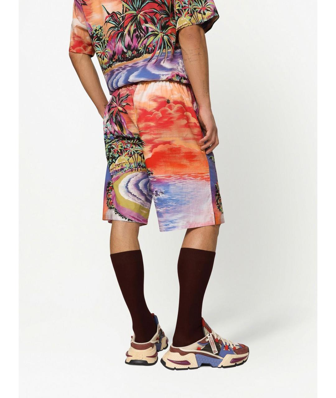 DOLCE&GABBANA Мульти хлопковые шорты, фото 3