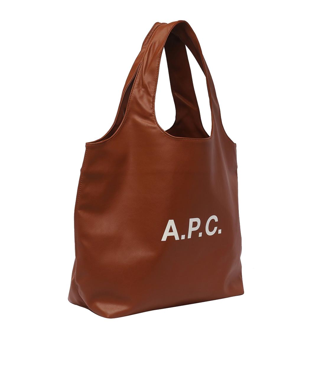 A.P.C. Коричневая синтетическая сумка через плечо, фото 2
