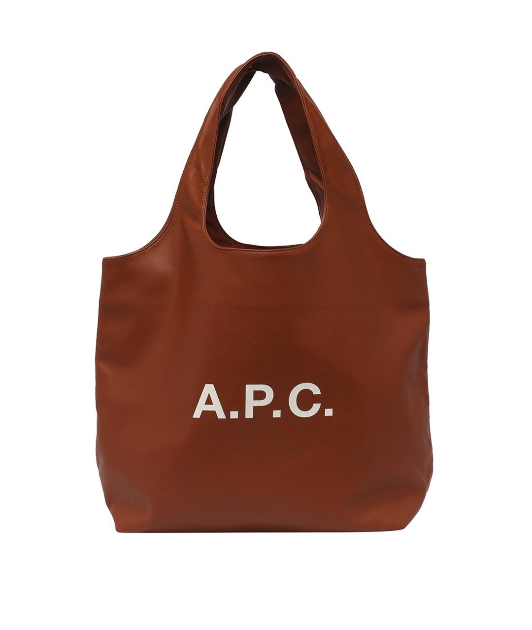 A.P.C. Коричневая синтетическая сумка через плечо, фото 1