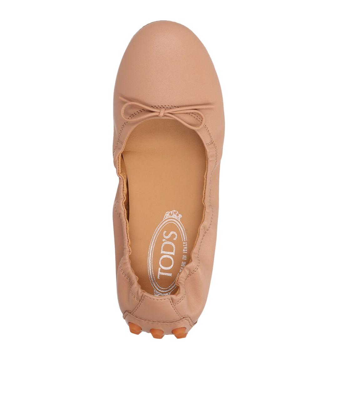 TOD'S Бежевые кожаные балетки, фото 3
