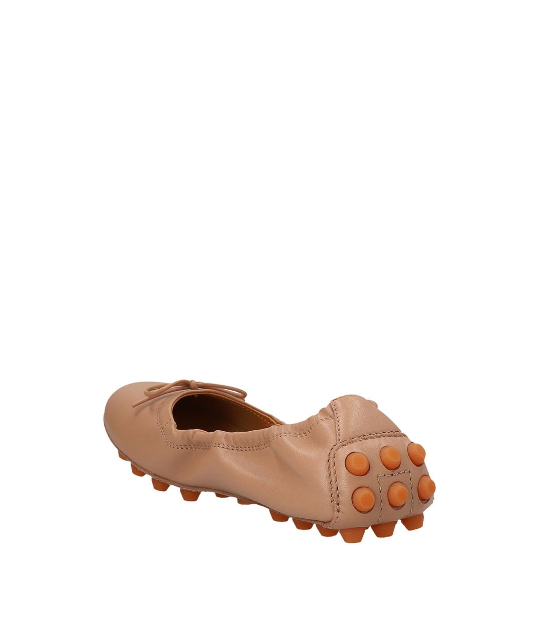 TOD'S Бежевые кожаные балетки, фото 2