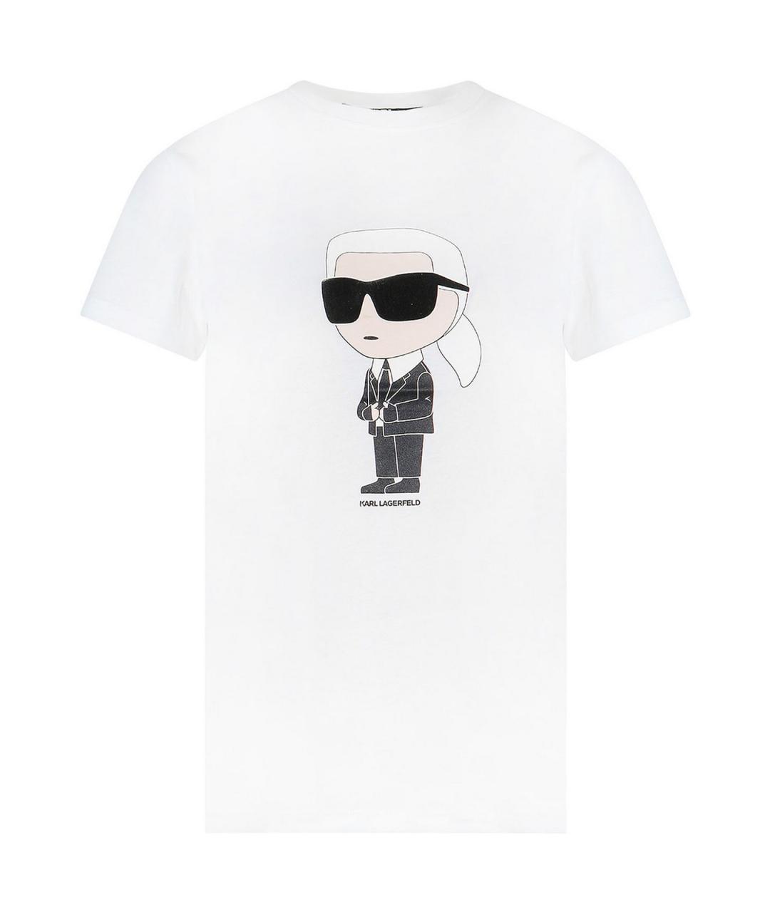 KARL LAGERFELD Белая хлопковая футболка, фото 1