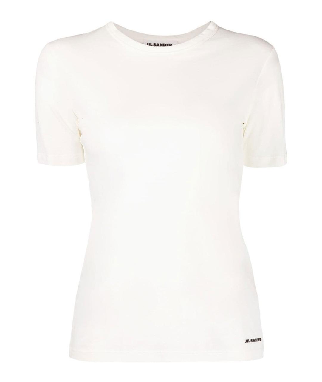 JIL SANDER Белая хлопковая футболка, фото 1