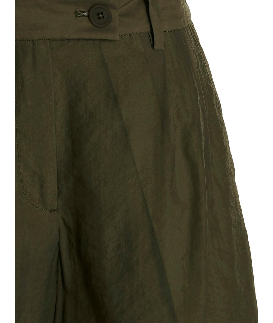 HELMUT LANG Зеленые вискозные шорты, фото 3