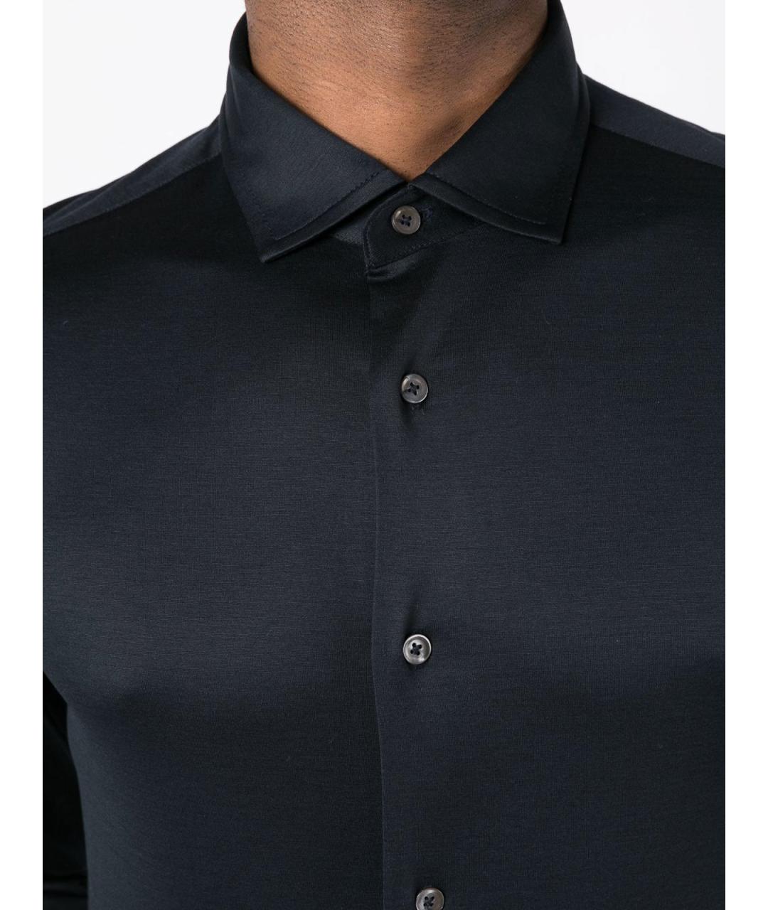EMPORIO ARMANI Синяя хлопковая классическая рубашка, фото 5