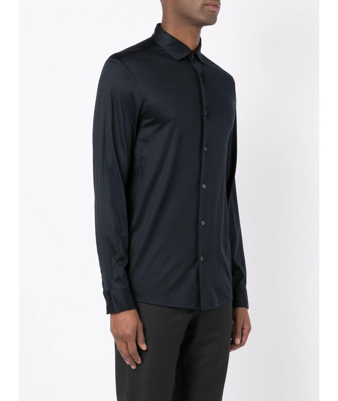 EMPORIO ARMANI Синяя хлопковая классическая рубашка, фото 3