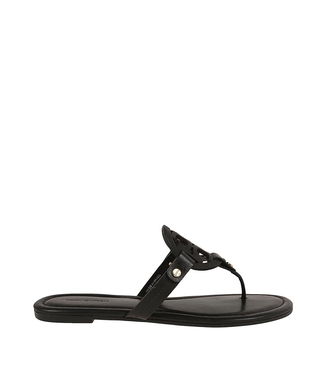 TORY BURCH Черные кожаные сандалии, фото 1