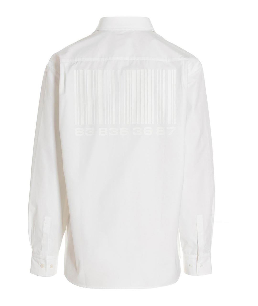 VETEMENTS Белая хлопковая классическая рубашка, фото 2