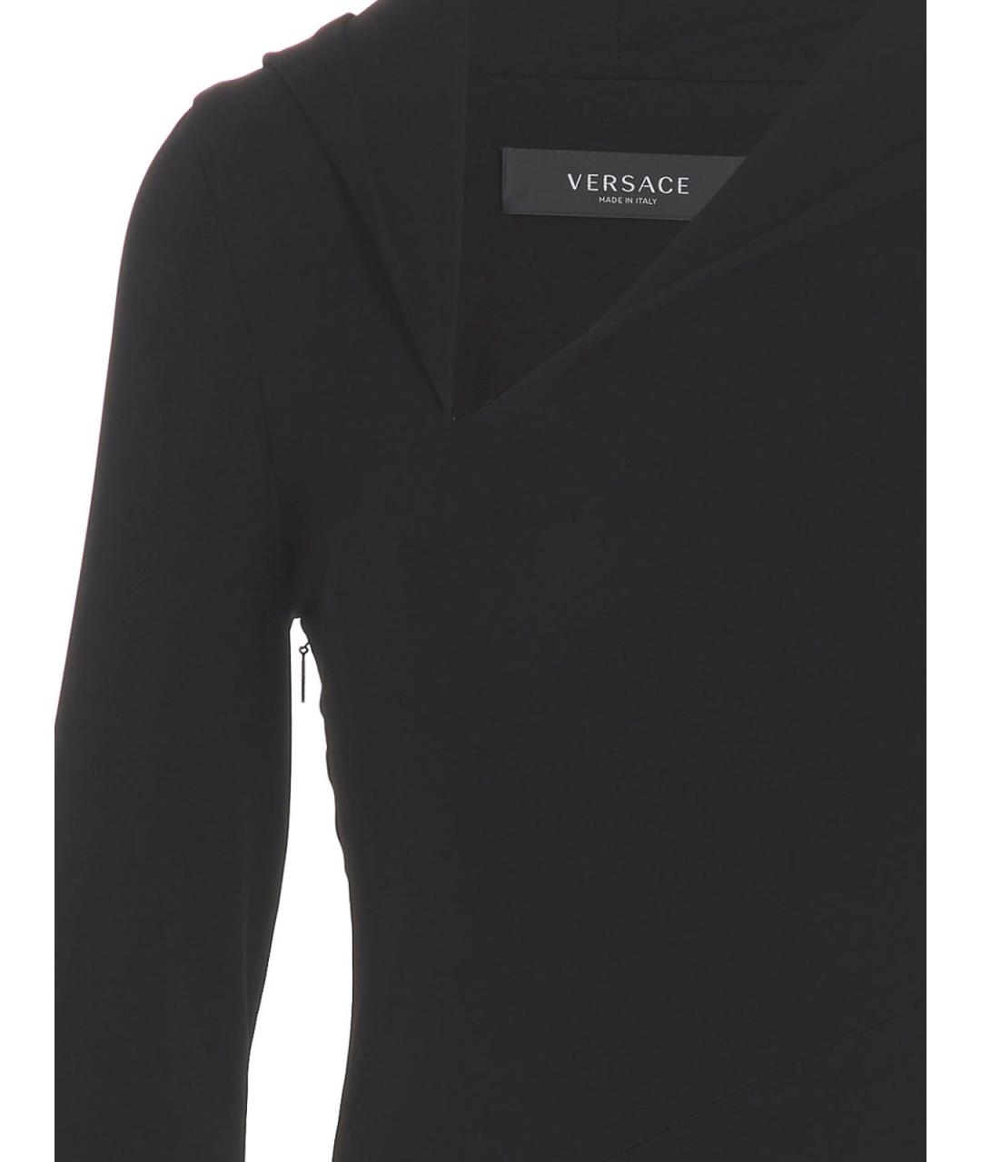 VERSACE Черное вискозное повседневное платье, фото 3