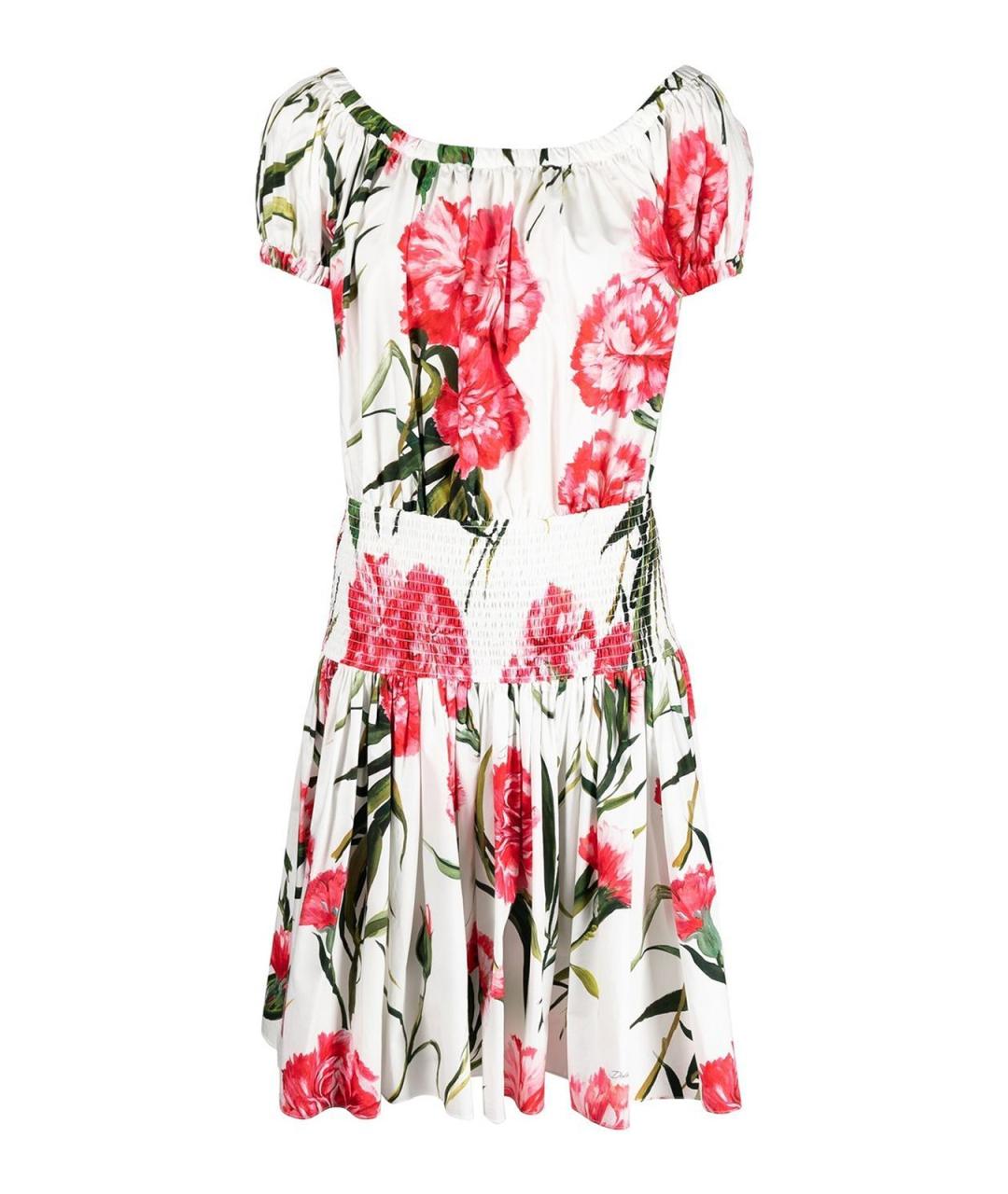 DOLCE&GABBANA Белое хлопковое повседневное платье, фото 1