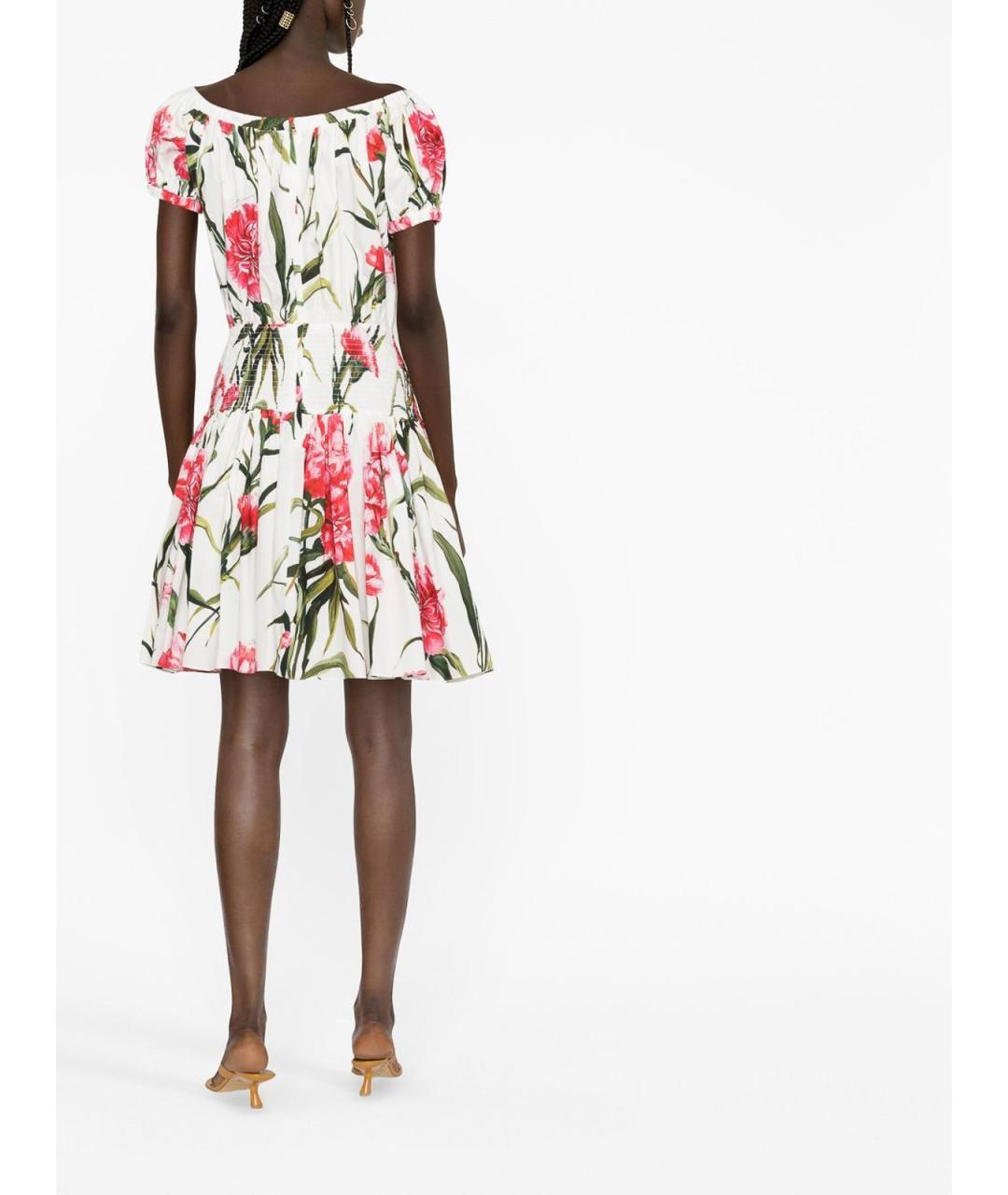 DOLCE&GABBANA Белое хлопковое повседневное платье, фото 3