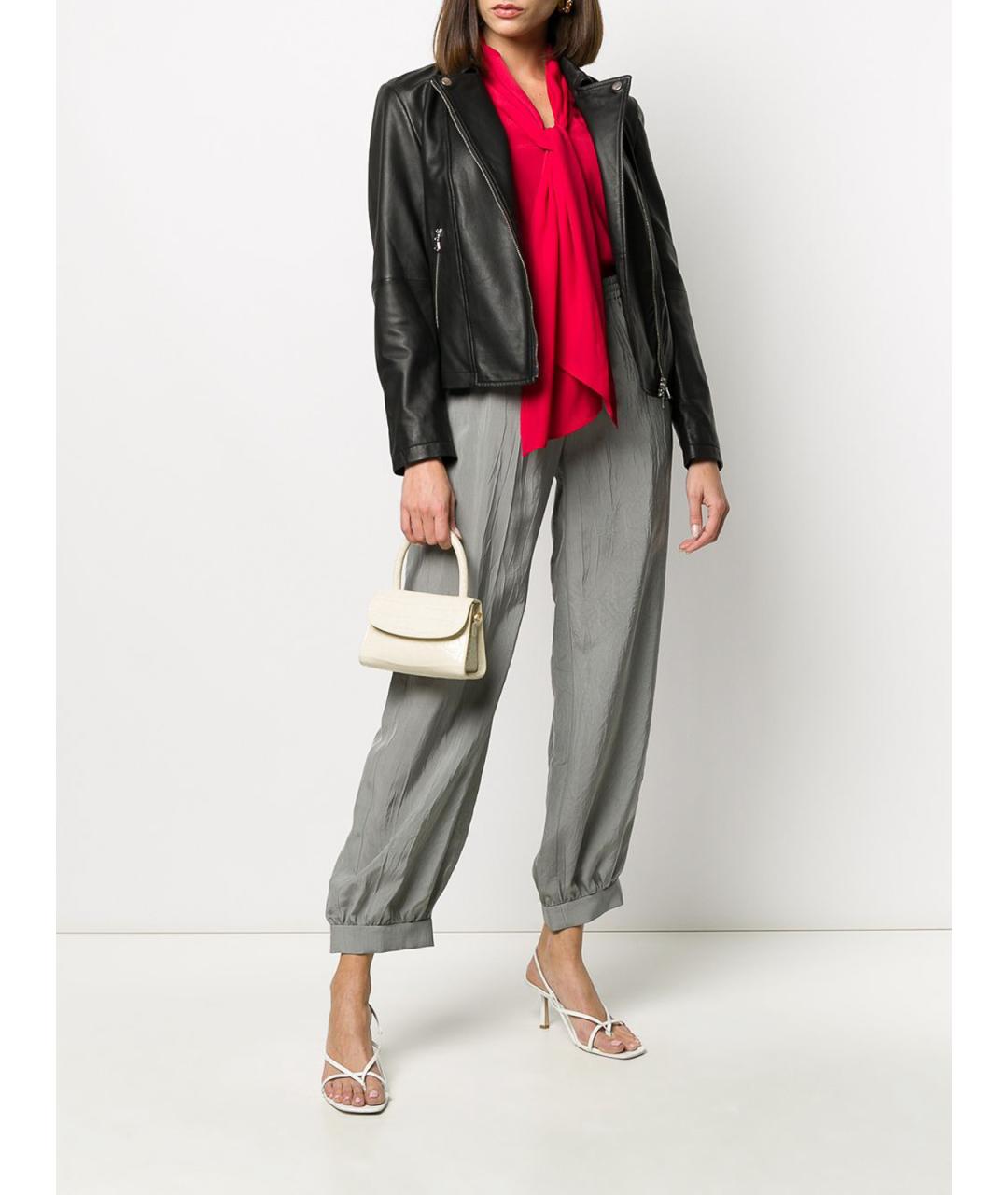 EMPORIO ARMANI Черная кожаная куртка, фото 2