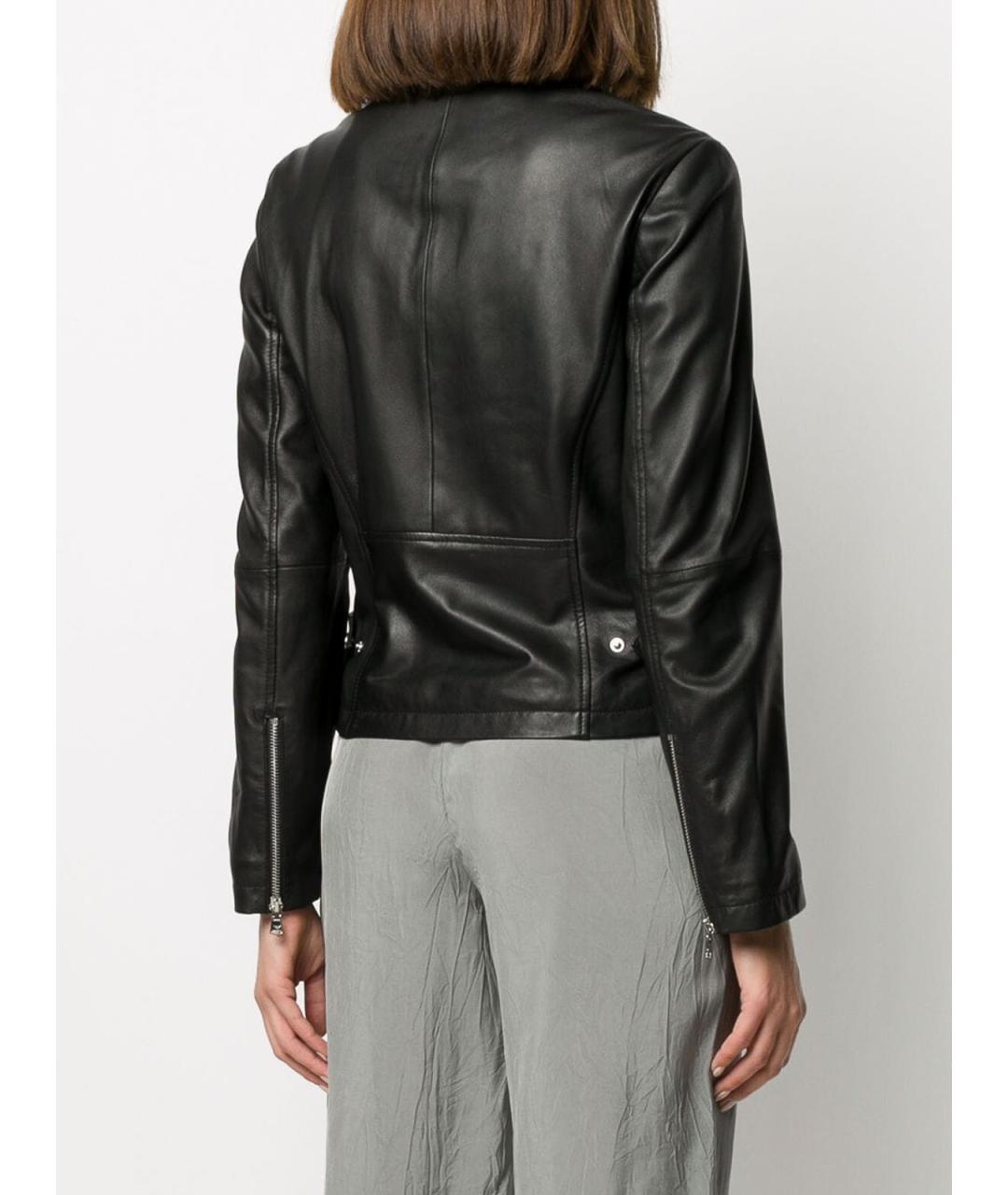 EMPORIO ARMANI Черная кожаная куртка, фото 4