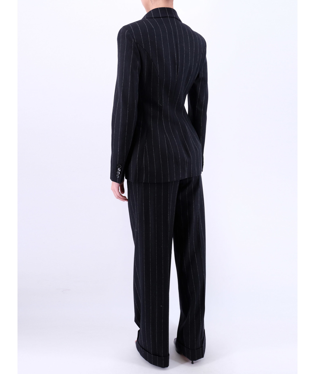 ERMANNO SCERVINO Черный шерстяной костюм с брюками, фото 3