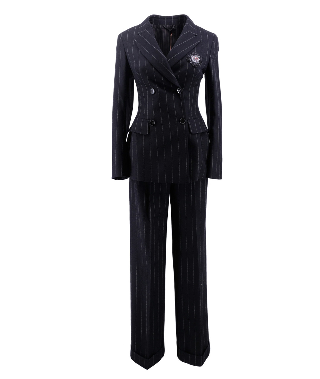ERMANNO SCERVINO Черный шерстяной костюм с брюками, фото 1