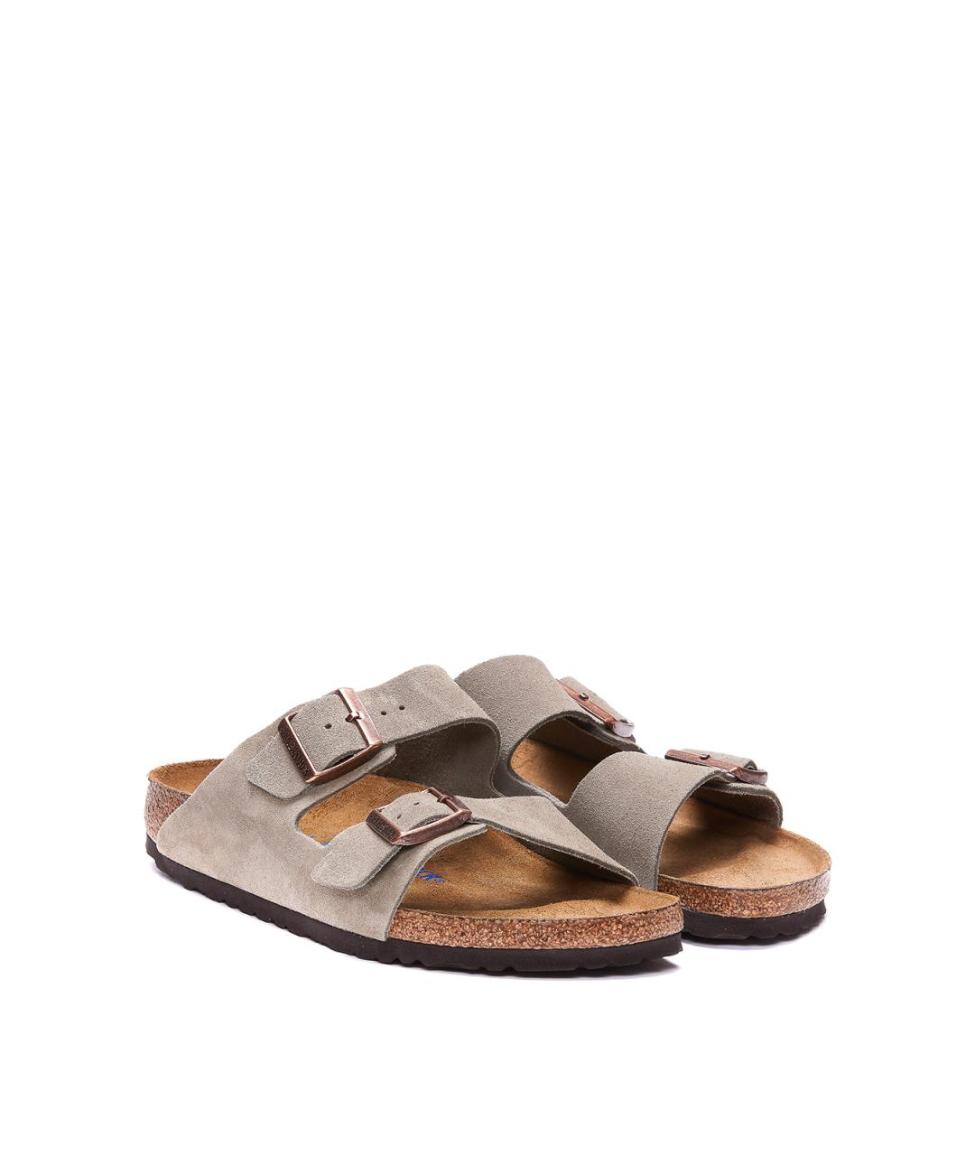 BIRKENSTOCK Бежевые замшевые сандалии, фото 2