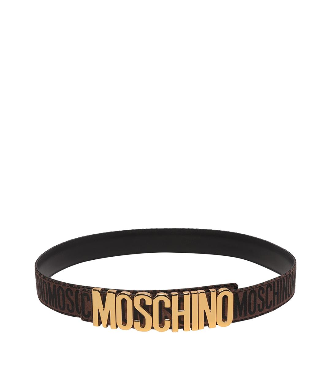MOSCHINO Коричневый кожаный ремень, фото 1