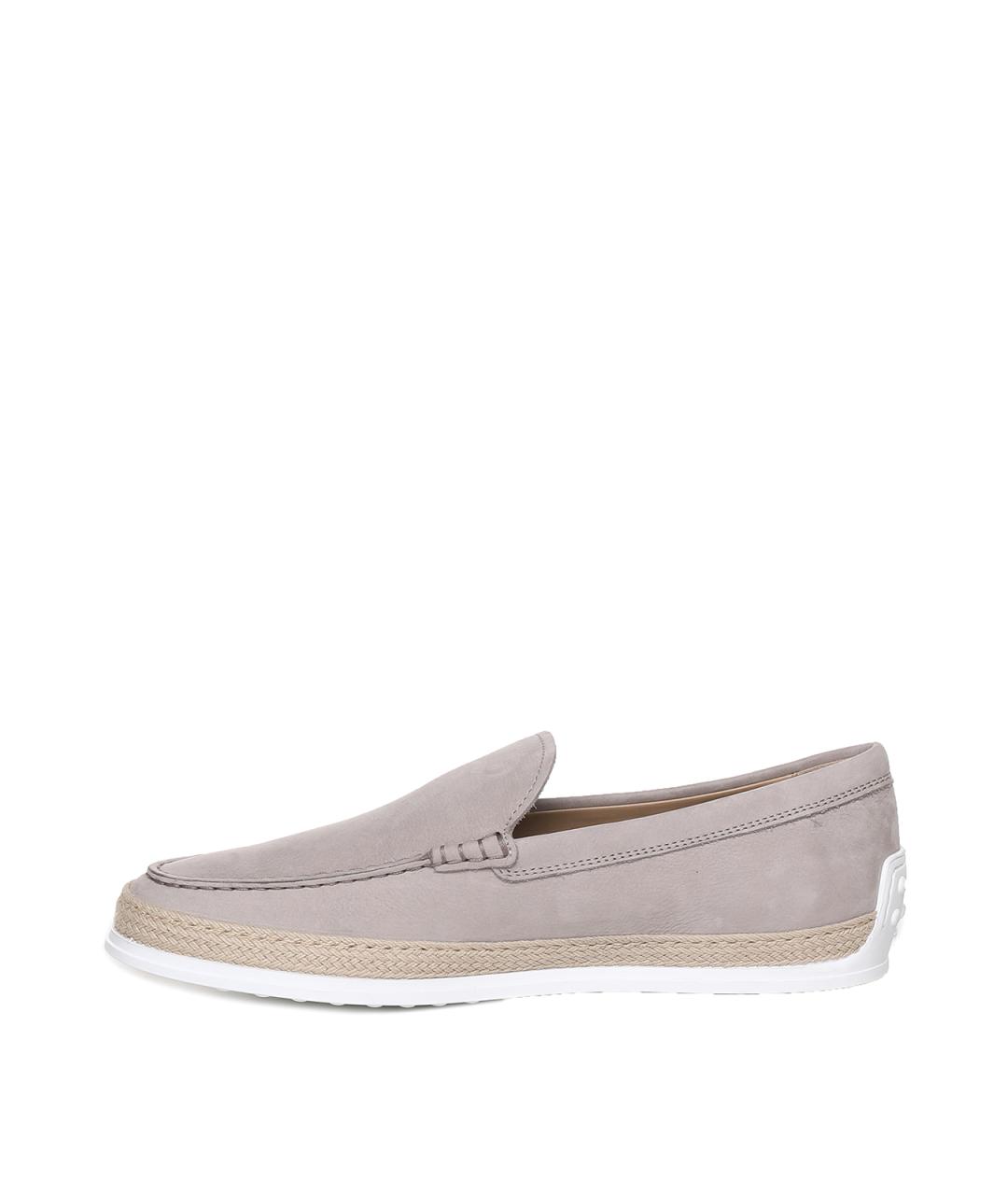 TOD'S Серые кожаные лоферы, фото 4