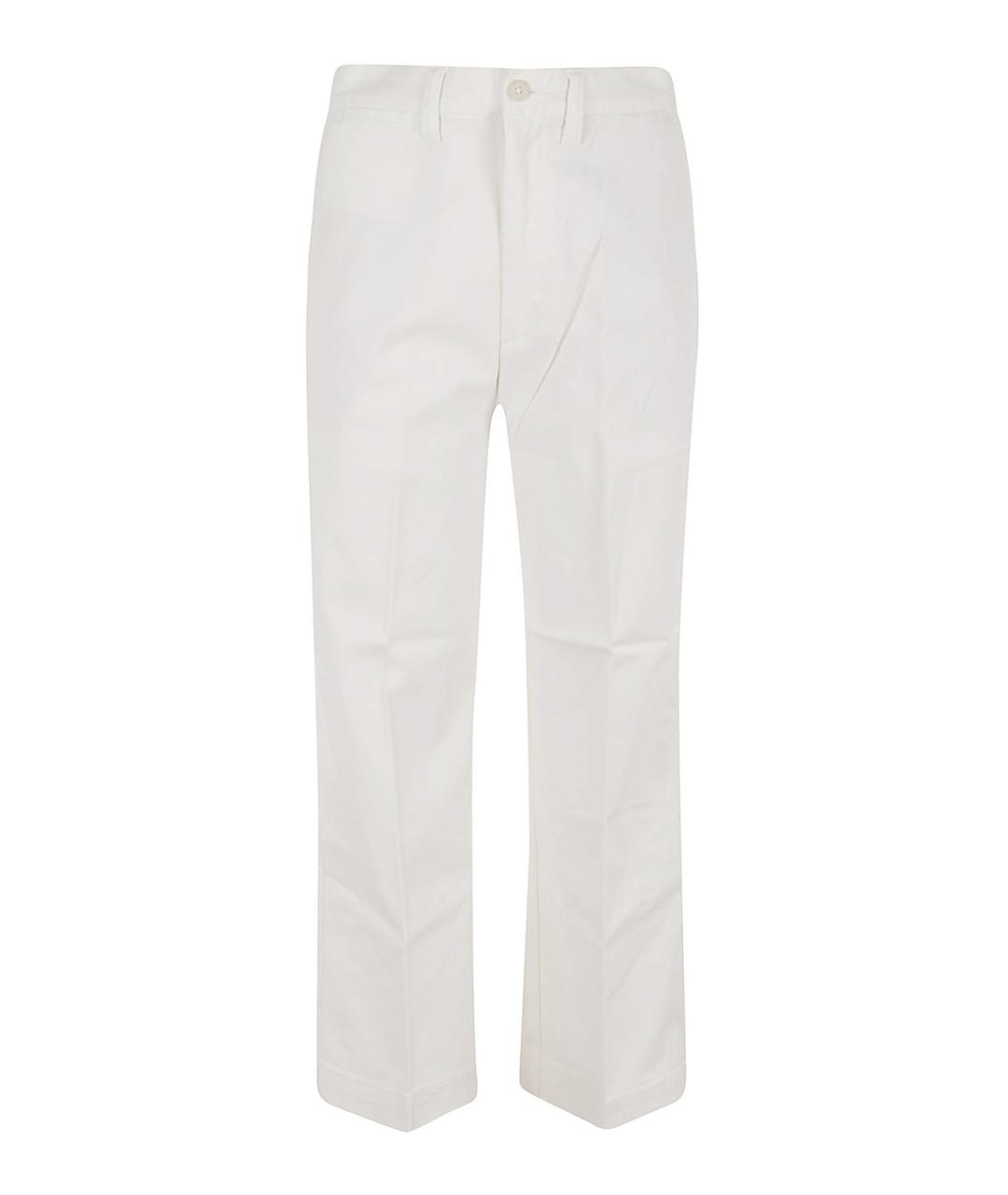 POLO RALPH LAUREN Белые хлопковые брюки широкие, фото 1