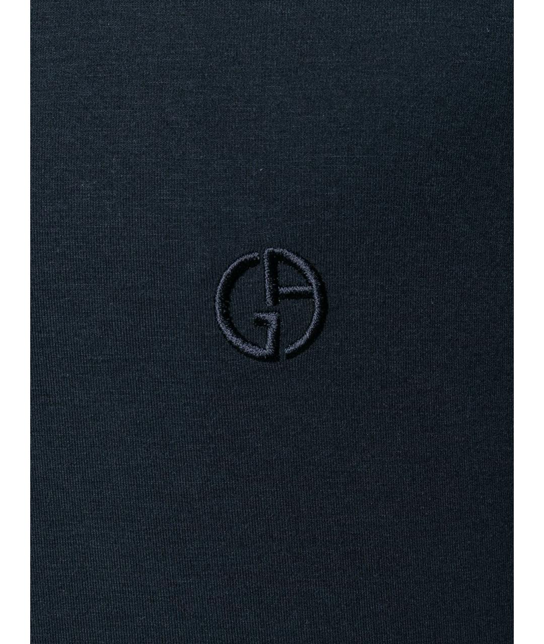 GIORGIO ARMANI Темно-синяя вискозная футболка, фото 5