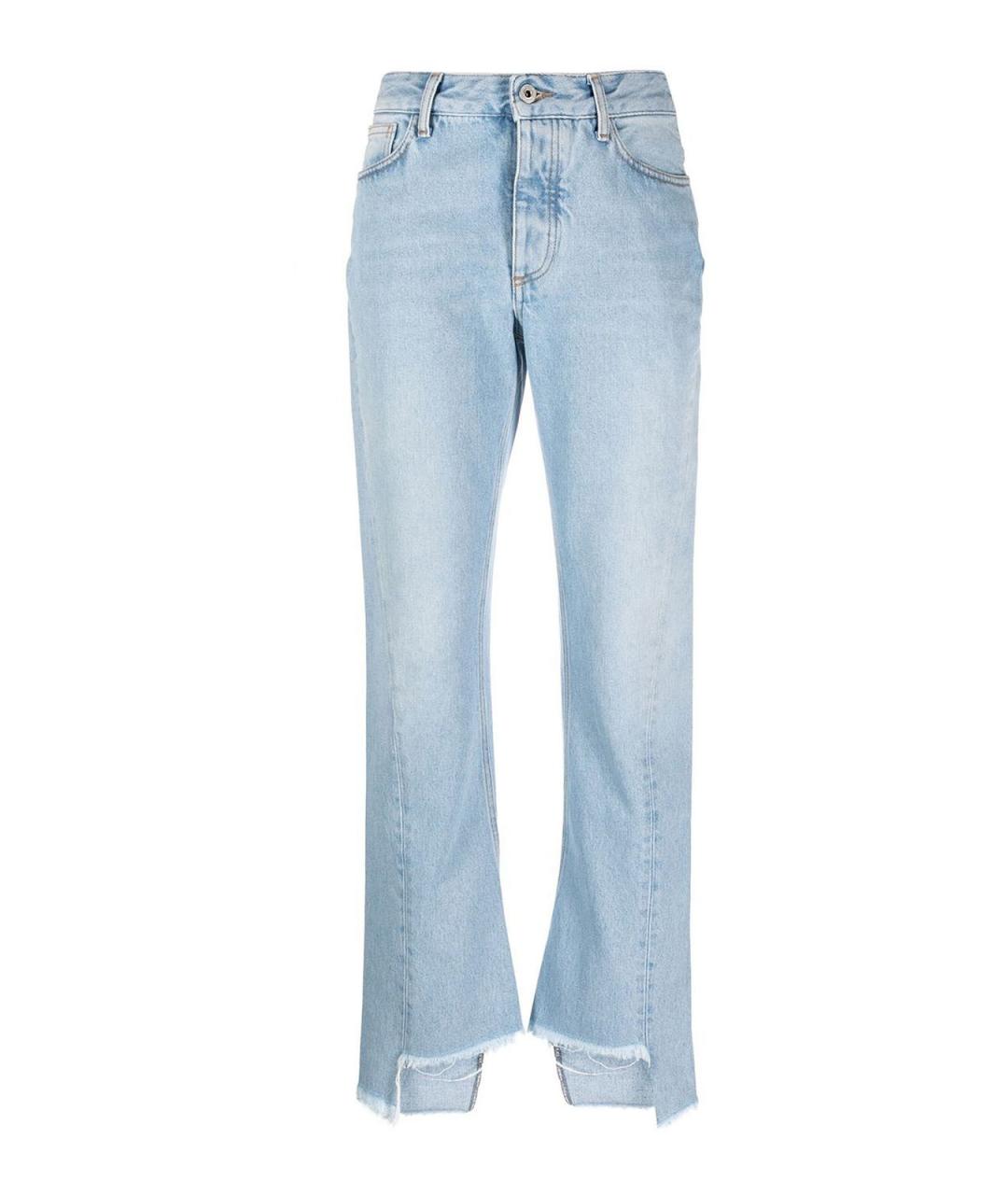 OFF-WHITE Голубые хлопковые прямые джинсы, фото 1