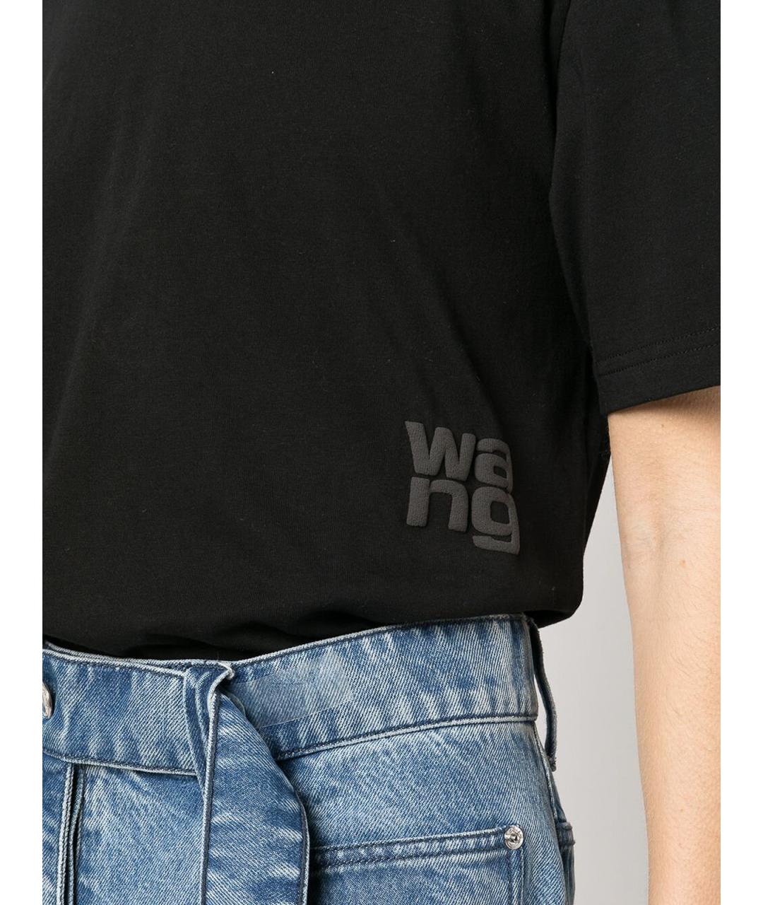ALEXANDER WANG Черная полиэстеровая футболка, фото 5