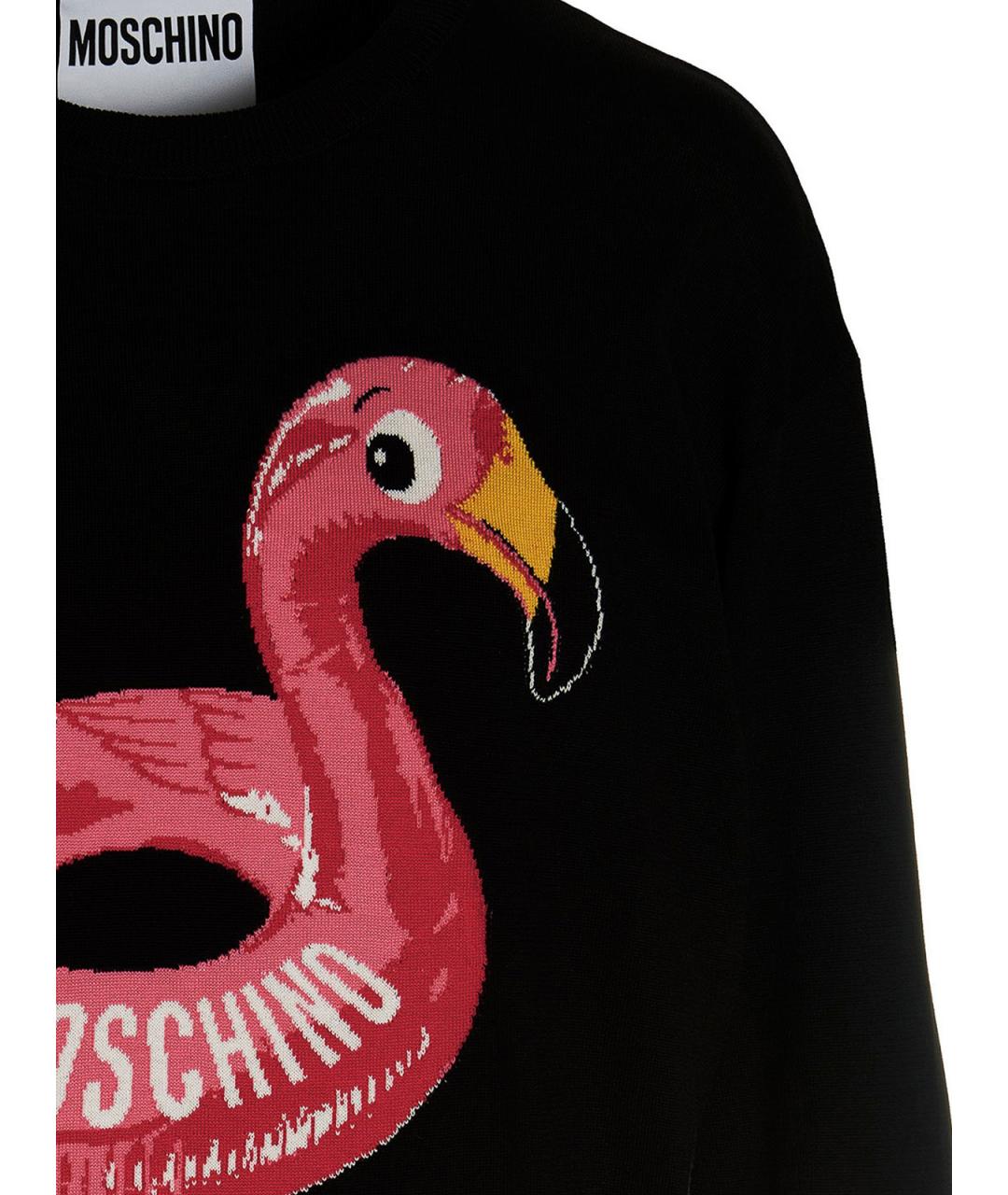 MOSCHINO Черный хлопковый джемпер / свитер, фото 3