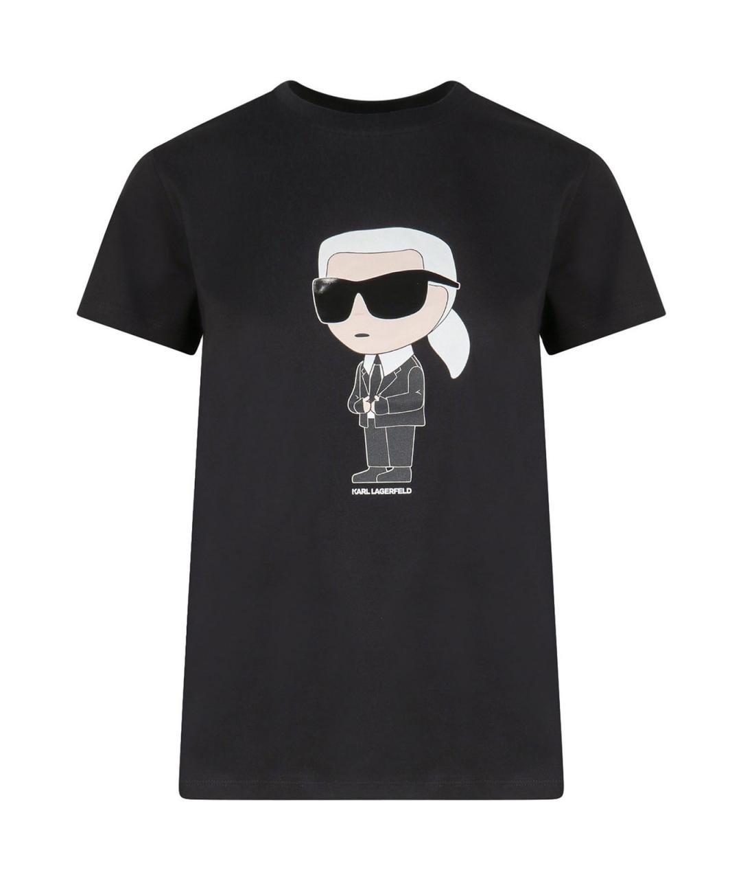 KARL LAGERFELD Черная хлопковая футболка, фото 1