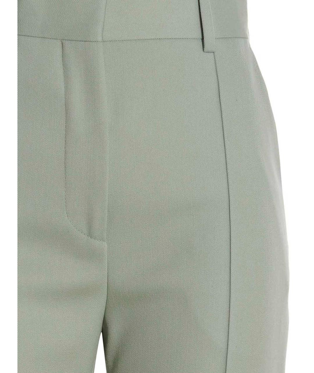 LANVIN Зеленые шерстяные прямые брюки, фото 3