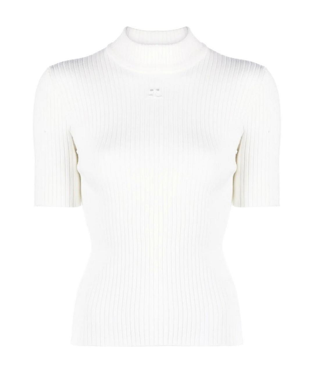 COURREGES Белая вискозная водолазка, фото 1